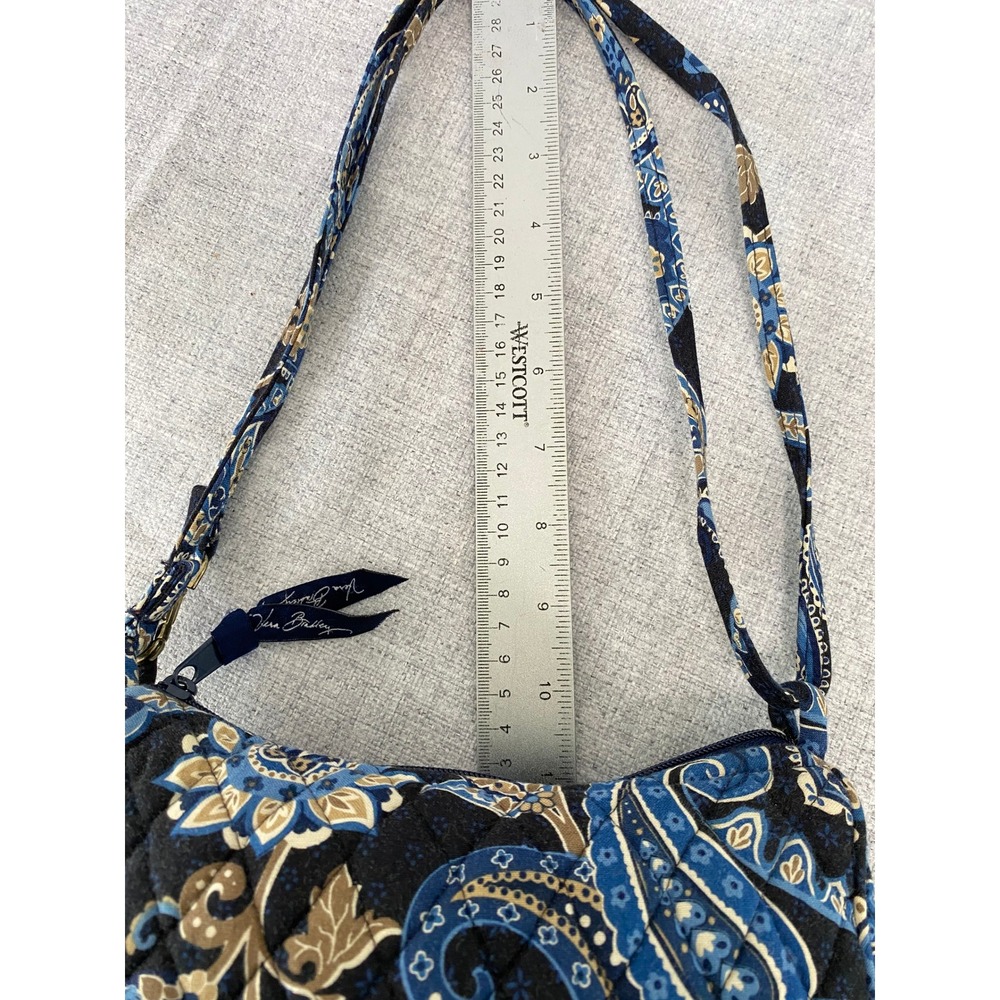 Vera Bradley Shoulder Bag Women Small Blue Moon Blooms Quilted Paisley Excellent - Picture 2 of 13